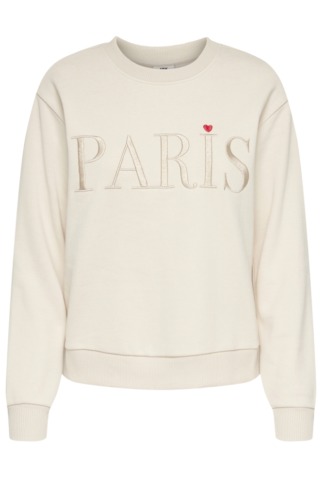 JDYPARIS L/S EMB SWEAT JRS NOOS 15221015 TAPIOCA/PARIS HEAR